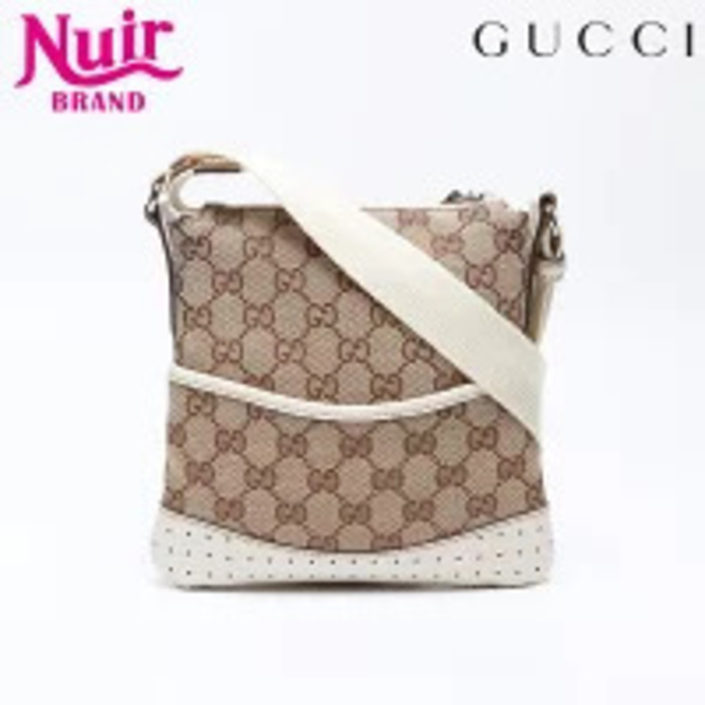 Gucci GG Canvas Crossbody Shoulder Bag Beige